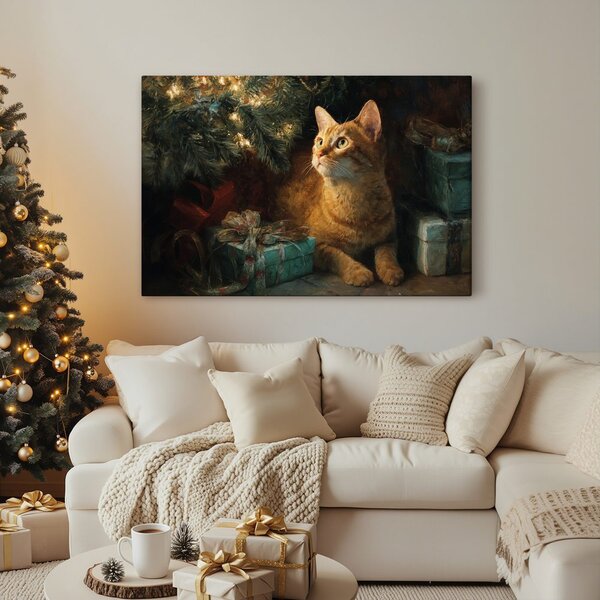 Quadro su tela – Gatti natalizi in relax