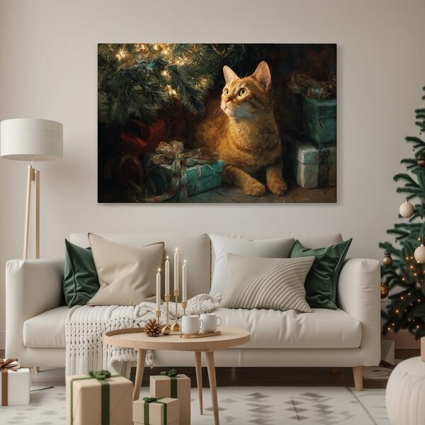 Quadro su tela – Gatti natalizi in relax