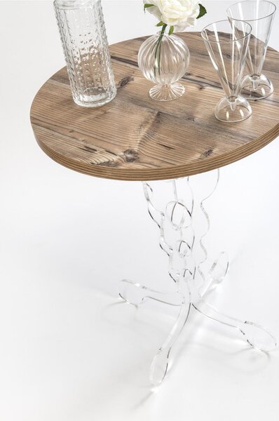 Tavolinetto da The /Caff�, comodino da camera h 62 cm in Plexiglass Richiami moreschi Linea ARABESCO , �50x h 62 cm - Colore rovere