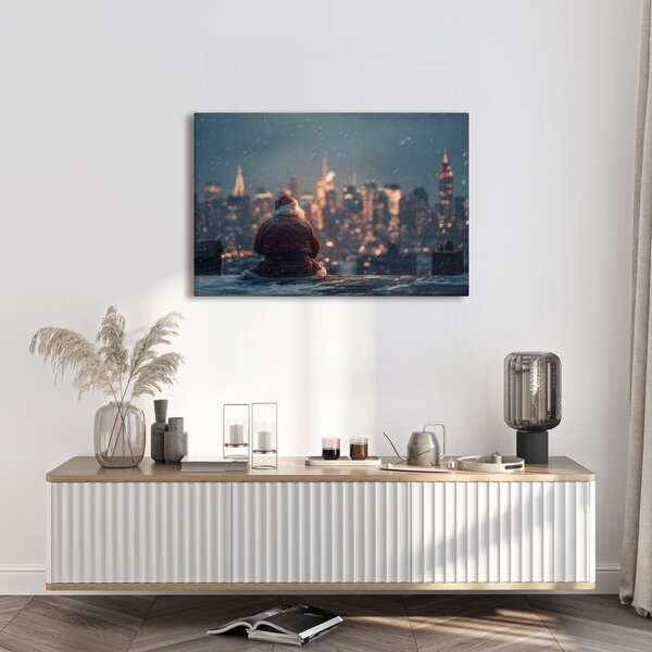 Quadro su tela – Babbo Natale in città