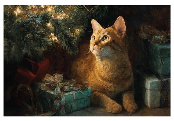 Quadro su tela – Gatti natalizi in relax
