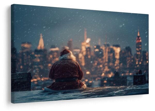 Quadro su tela – Babbo Natale in città
