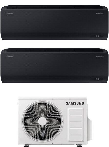 Samsung Climatizzatore Dual split 12000+12000 btu Inverter Condizionatore con Pompa di Calore Gas R32 WIFI Classe A++/A+ (Unit Interna + Unit Est