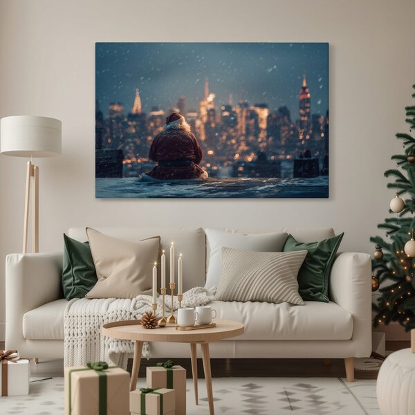 Quadro su tela – Babbo Natale in città