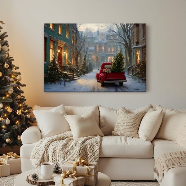 Quadro su tela Natalizio – Auto dei desideri realizzati
