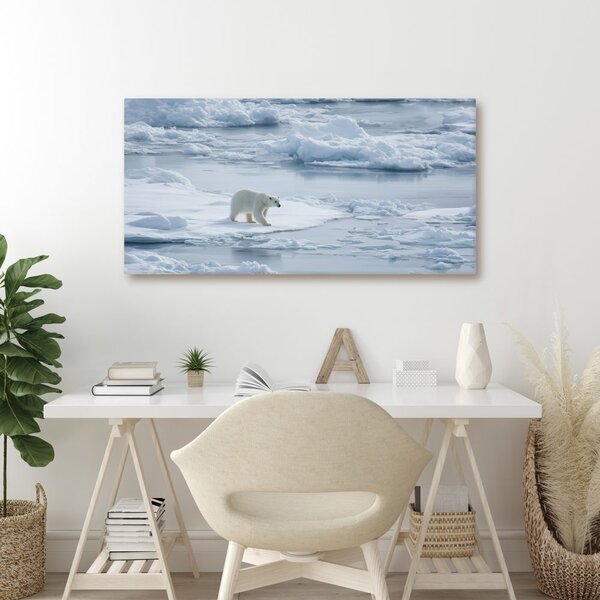 Quadro su tela – Orso polare su lastra di ghiaccio