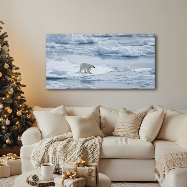 Quadro su tela – Orso polare su lastra di ghiaccio