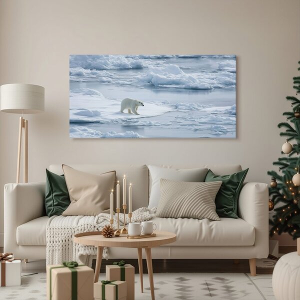 Quadro su tela – Orso polare su lastra di ghiaccio
