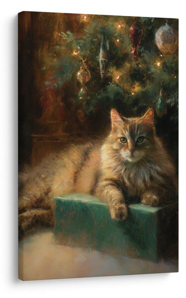 Quadro su tela – Atmosfera festiva con gatto