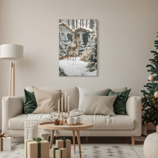 Quadro su tela Natalizio – Favola invernale nel bosco