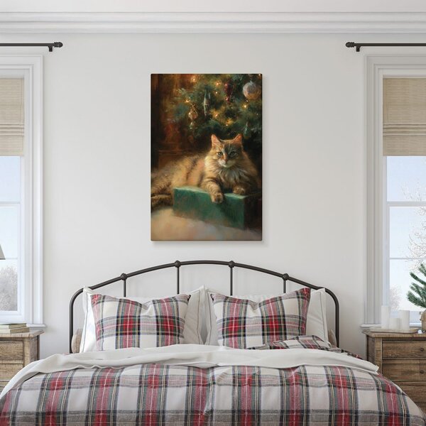 Quadro su tela – Atmosfera festiva con gatto