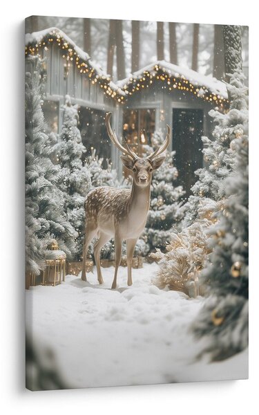 Quadro su tela Natalizio – Favola invernale nel bosco