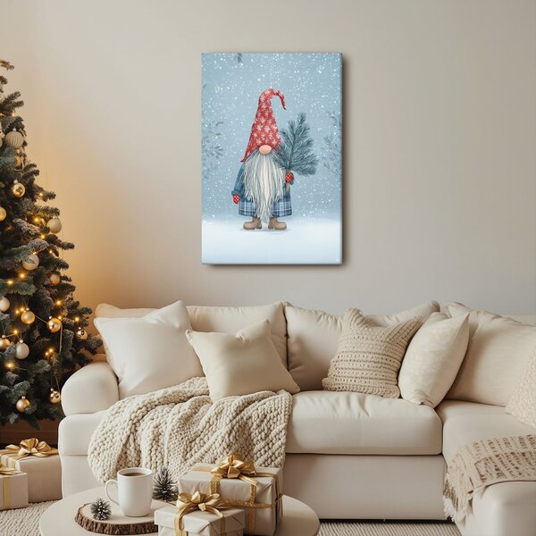 Quadro su tela – Magia natalizia con gnomo