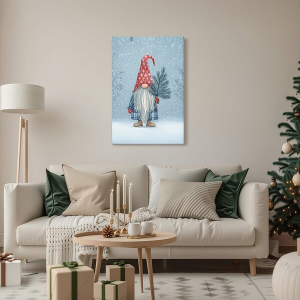 Quadro su tela – Magia natalizia con gnomo