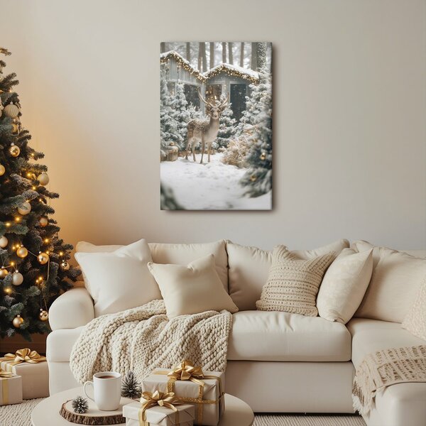Quadro su tela Natalizio – Favola invernale nel bosco