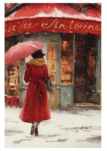 Quadro su tela – Eleganza invernale in rosso