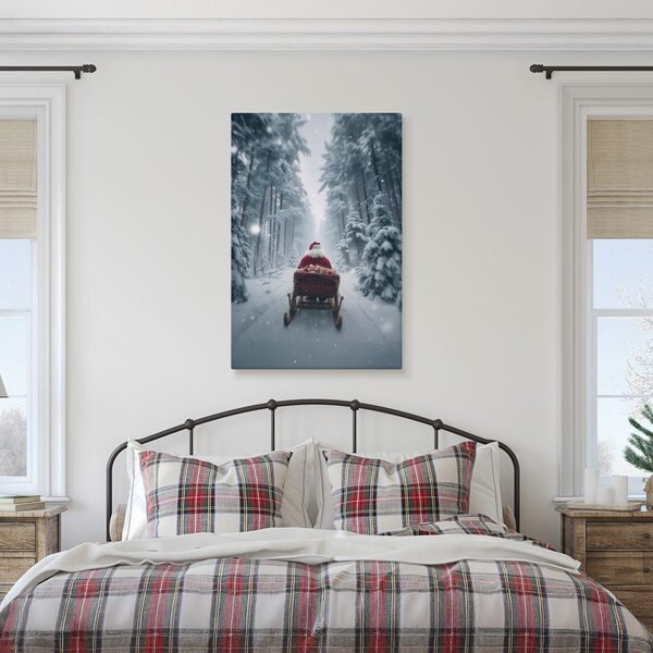 Quadro su tela Natalizio – Babbo natale fiabesco nel bosco