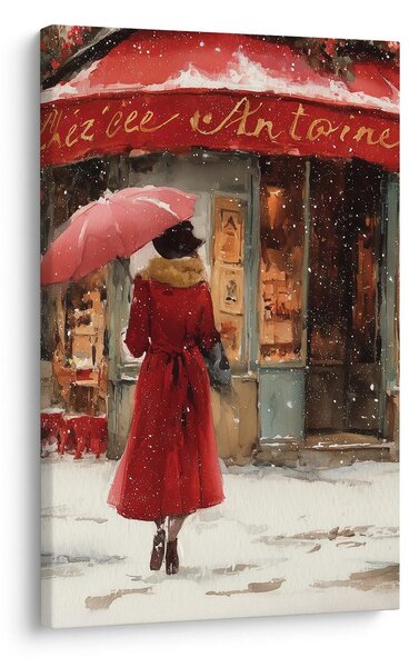 Quadro su tela – Eleganza invernale in rosso