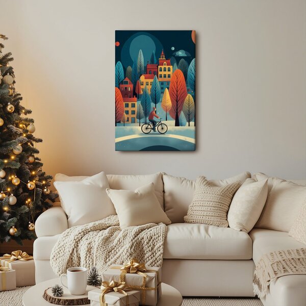 Quadro su tela – Villaggio invernale incantato