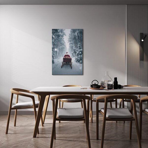 Quadro su tela Natalizio – Babbo natale fiabesco nel bosco