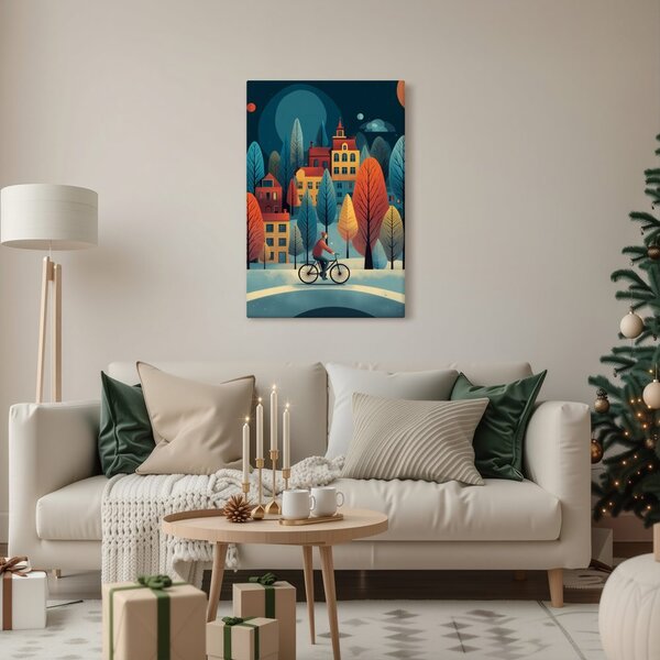 Quadro su tela – Villaggio invernale incantato