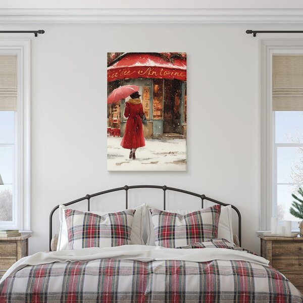 Quadro su tela – Eleganza invernale in rosso