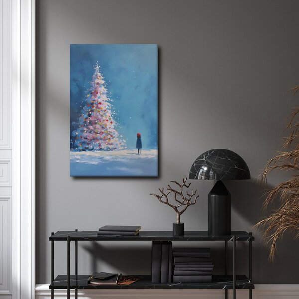 Quadro su tela – Notte magica con albero di Natale