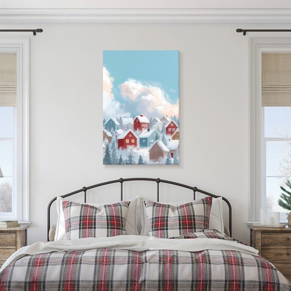 Quadro su tela – Villaggio innevato