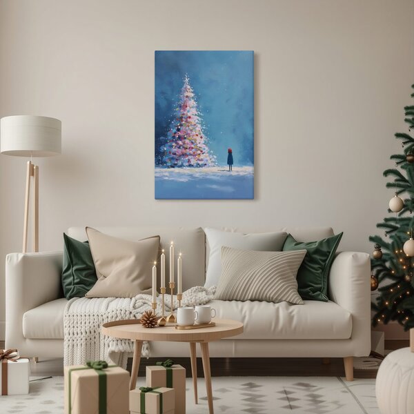 Quadro su tela – Notte magica con albero di Natale
