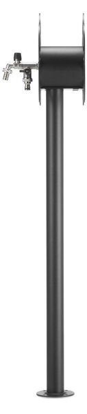 Fontana da Giardino con doppio Rubinetto e Porta tubo a Fiore Belfer Dimensioni 27x23x105 cm - peso 6,5 kg design, colore Antracie