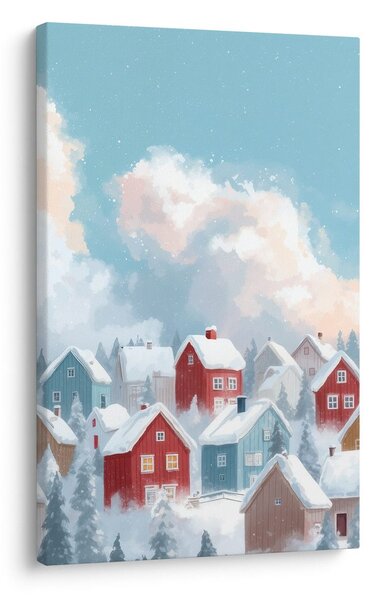 Quadro su tela – Villaggio innevato