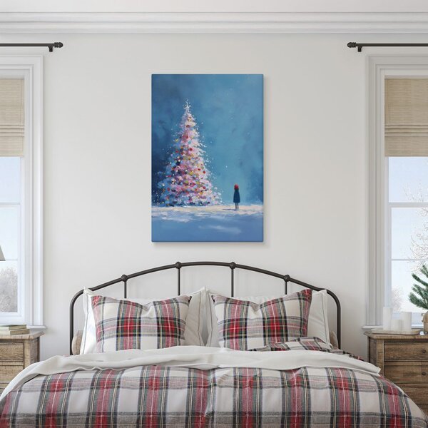Quadro su tela – Notte magica con albero di Natale