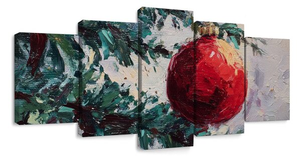 Quadri 5 pezzi – Dettaglio dell'albero di Natale