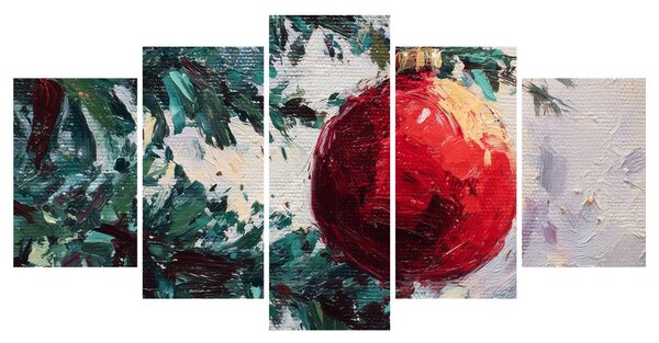 Quadri 5 pezzi – Dettaglio dell'albero di Natale