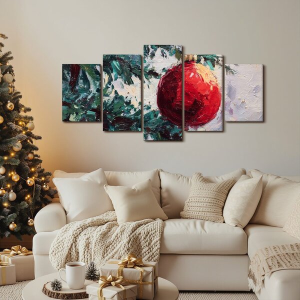 Quadri 5 pezzi – Dettaglio dell'albero di Natale