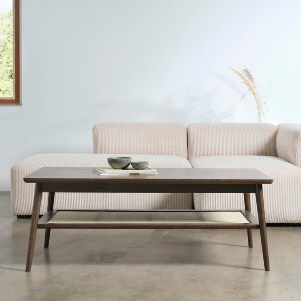 Tavolino marrone con piano in rovere 60x120 cm Barrali - Unique Furniture