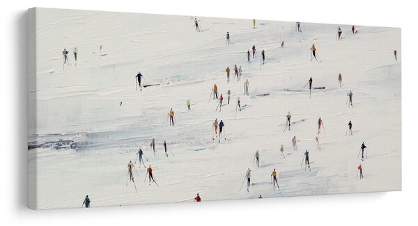Quadro su tela – Sciatori nel paesaggio invernale