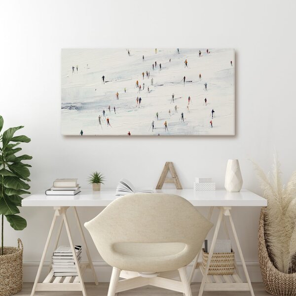 Quadro su tela – Sciatori nel paesaggio invernale