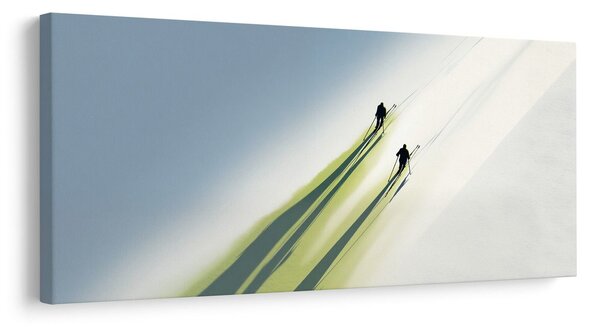Quadro su tela – Sciatori nel paesaggio invernale