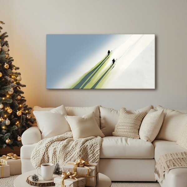 Quadro su tela – Sciatori nel paesaggio invernale