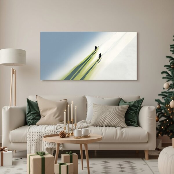 Quadro su tela – Sciatori nel paesaggio invernale