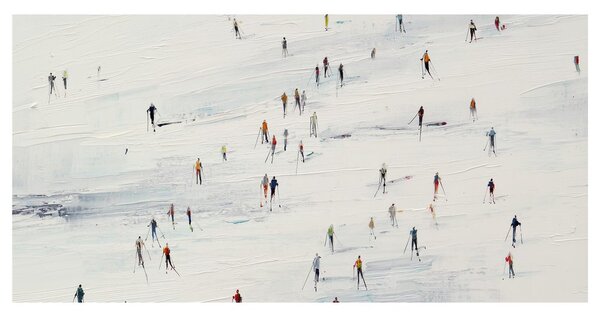 Quadro su tela – Sciatori nel paesaggio invernale