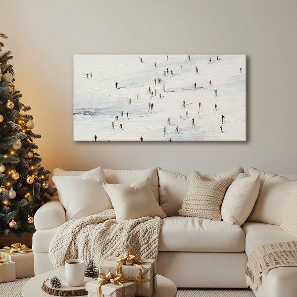 Quadro su tela – Sciatori nel paesaggio invernale