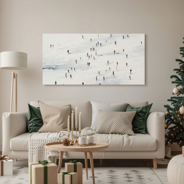 Quadro su tela – Sciatori nel paesaggio invernale