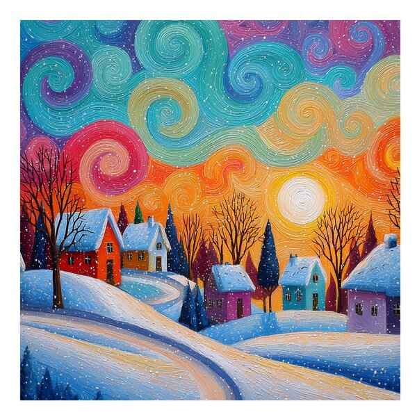 Quadro su tela – Sera festiva in montagna