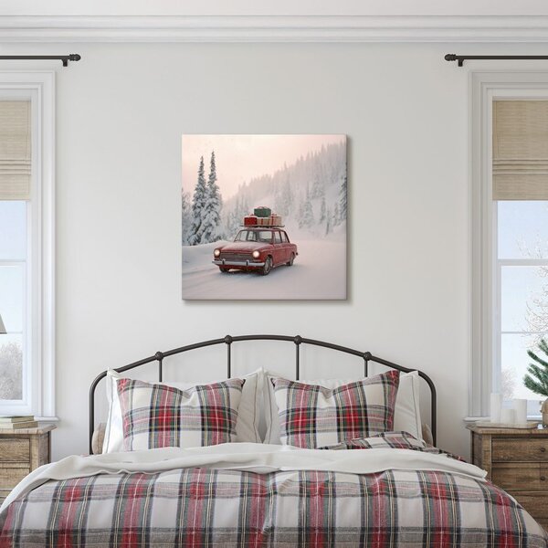 Quadro su tela Natalizio – Auto piena di regali
