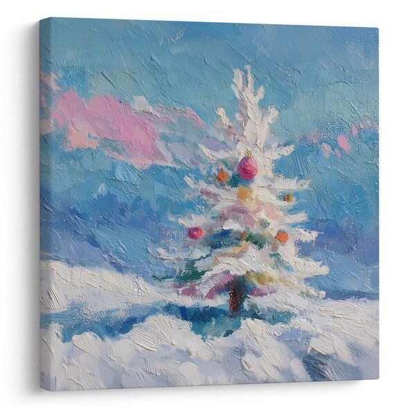 Quadro su tela – Magia invernale con albero di Natale