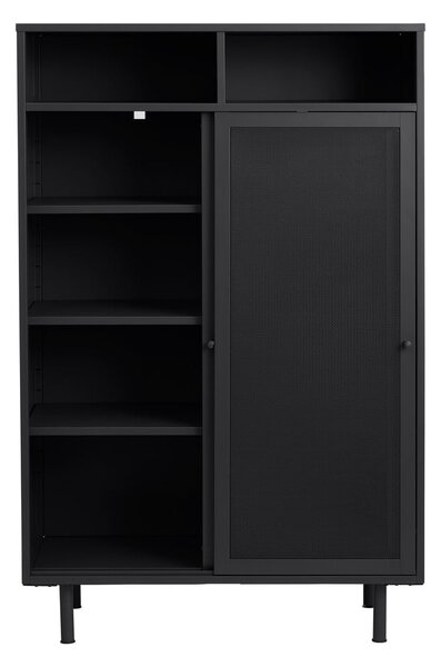Armadietto nero in metallo con ante scorrevoli 90x140x40 cm Veep – Unique Furniture