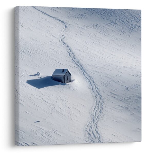 Quadro su tela – Chalet solitario in inverno