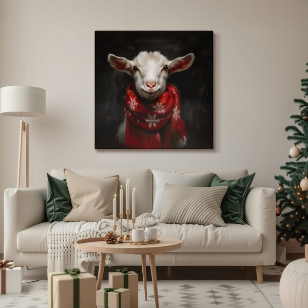 Quadro su tela Natalizio – Capra carina